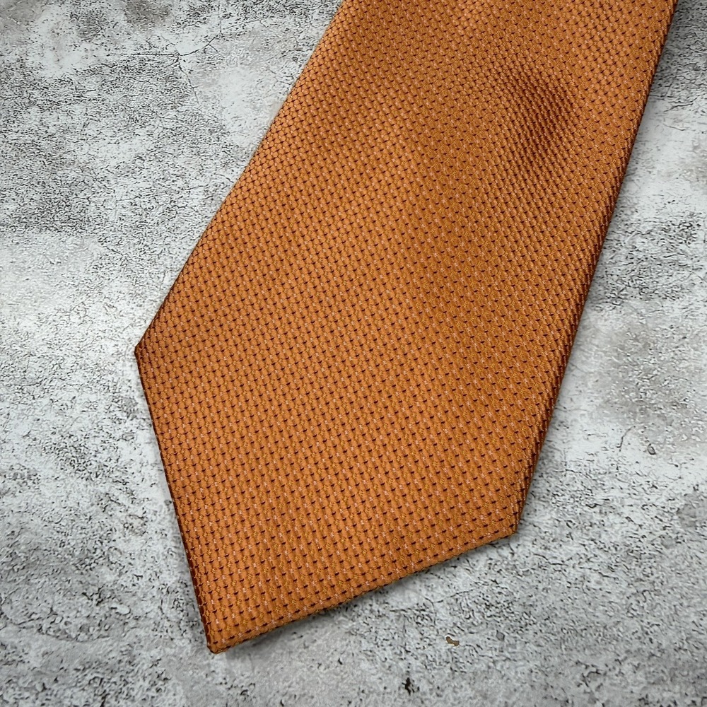 Daniel De‎ Fasson Studio Tie Mens One Size Orange Geometric Pointed Necktie